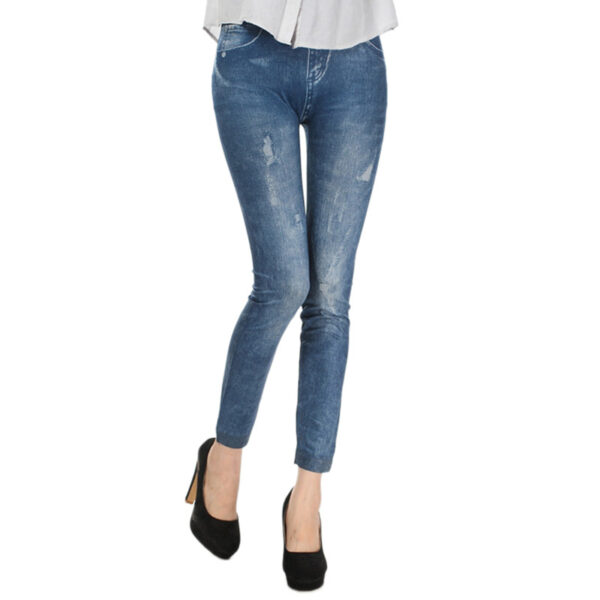 Skinny nine-point denim leggings - Image 5