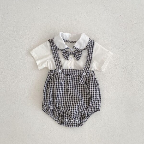 Baby Doll Collar And Plaid Fake Two Pieces - Image 4