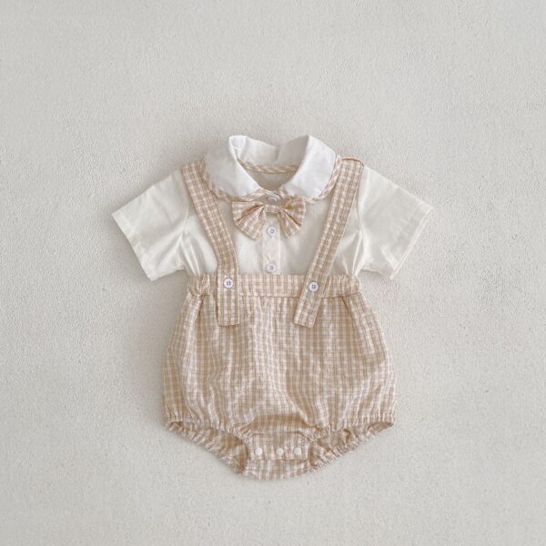 Baby Doll Collar And Plaid Fake Two Pieces - Image 6