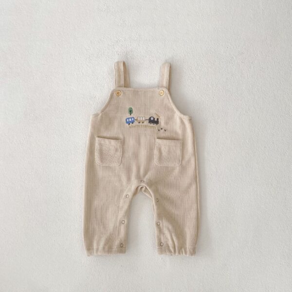 Spring Men's And Women's Baby Bib Pants Car Embroidered Long Climbing Striped Top - Image 6