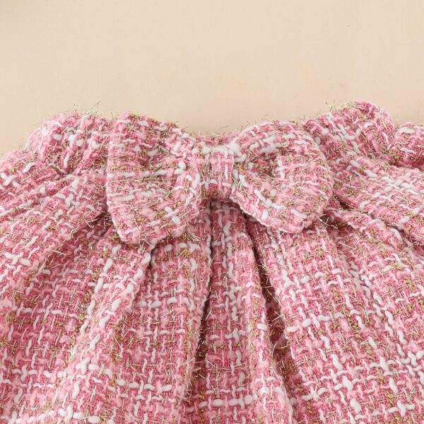 Baby Sunken Stripe Long Sleeve Skirt Suit - Image 4