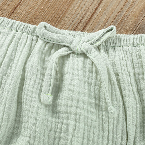 Girls' Solid Color Sling Top Hot Pants Suit - Image 10
